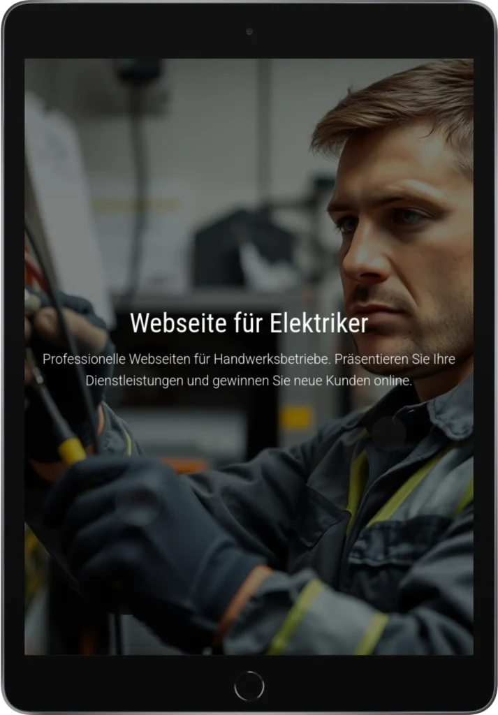 Moderne Webseiten für Elektriker, Meisterbetriebe und Elektrohandwerk