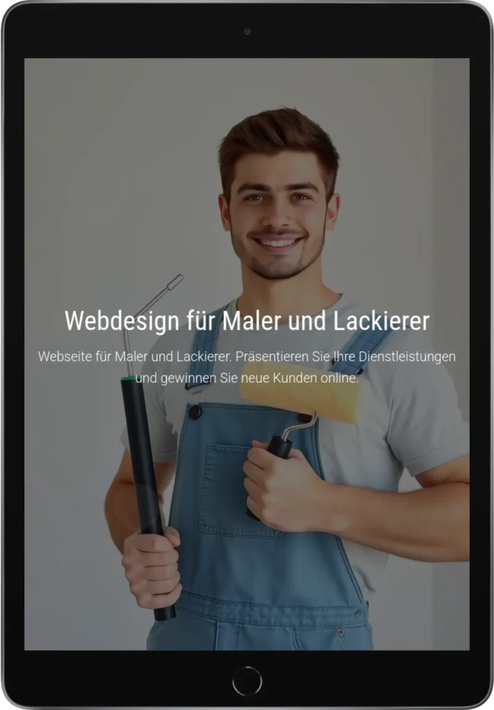Professionelles Webdesign für Maler und Lackiererbetriebe - Tablet